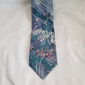 JT Beckett Vintage Silk Tie Blue, Pink, White & Green